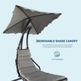 thumbnail image 3 of Hanging Chaise Lounge Swing Chair, Hanging Curved Chaise Lounge Chair Umbrella, Curved Steel Hammock Lounger Chairs for Outdoor Indoor Patio Pool Garden Backyard Porch, 3 of 16