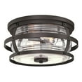 thumbnail image 3 of Westinghouse Lighting  Weatherby 14-Inch Two-Light Outdoor Flush Mount Ceiling Fixture, Clear Glass Barnwood Brown Painted, 3 of 5