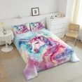thumbnail image 4 of Queen Bedding Pink Purple Unicorn Comforter Set Princess Prince Themed Bedding Comforter Sets Cute Cartoon Rainbow Unicorn Print Duvet Insert Blue Gradient Quilt, 4 of 7