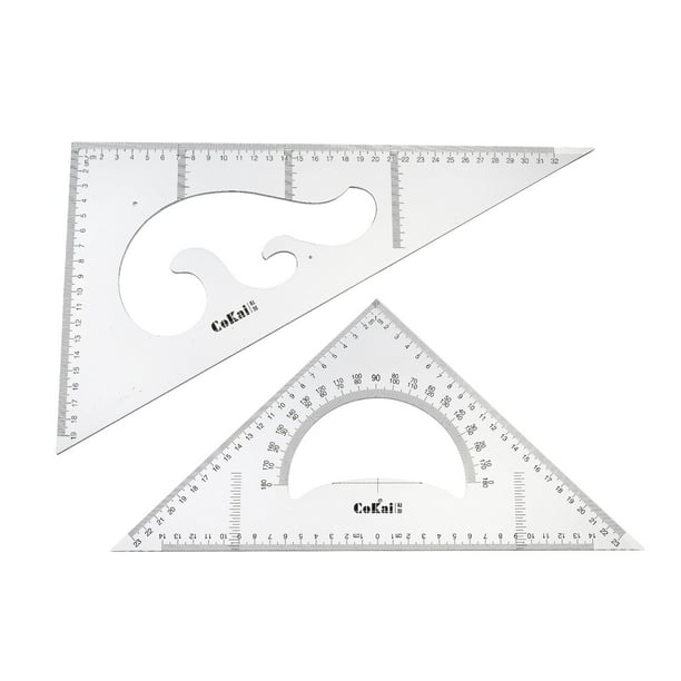 32cm 30 60 23cm 45 90 Degrees Triangle Ruler Square Set With Built In Protractor Set Of 2 Walmart Com