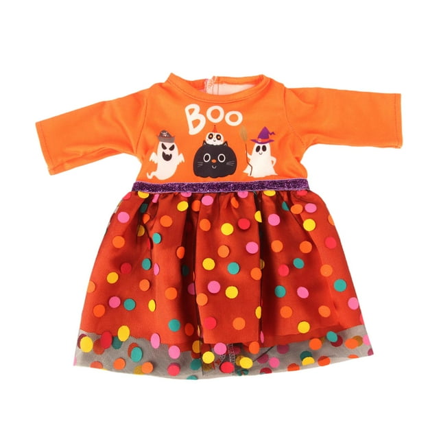 Disfraz de muñeca de Halloween CUTICAT para muñeca de niña de 18 pulgadas Naranja