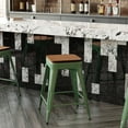 thumbnail image 4 of Flash Furniture Kai Commercial Grade 24" High Backless Green Metal Indoor-Outdoor Counter Height Stool with Teak Poly Resin Wood Seat, 4 of 12