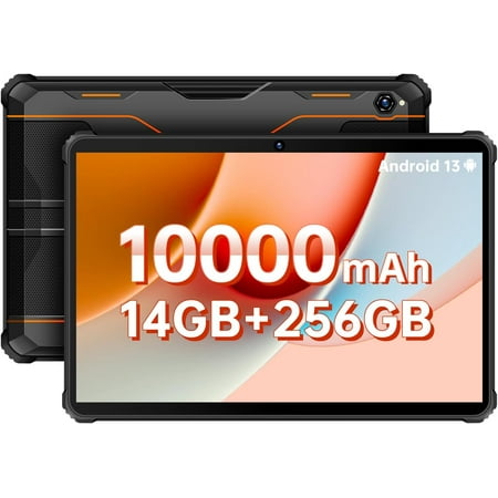 OUKITEL RT5 Rugged Android 13 Tablet,14GB 256GB Waterproof Tablet 1TB Expandable,10.1 Inch FHD+10000mAh Battery 33W Fast Charging Rugged Tablet PC,16+16MP Camera Tablet PC 4G Dual SIM/5G WiFi/OTG/GPS