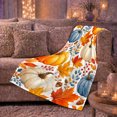 thumbnail image 6 of Autumn Harvest Pumpkin Watercolor Pumpkin Maple Leaf Design, Cozy Friendship Quote Scene, Warm Flannel Blanket for Living Room and Reading Nook, Art Lovers Thanksgiving Gift, Artistic Home Decor, 6 of 9