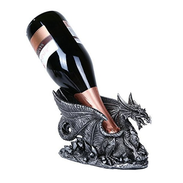 Mythical Dragon Wine Bottle Holder Medieval Fantasy Bar or Kitchen