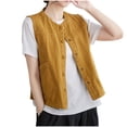 thumbnail image 2 of LOVZFMLL Cardigan for Women's Solid Color Sleeveless Round Neck Cardigan Blouse, 2 of 9