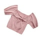 thumbnail image 1 of Sonducket Camisa de punto Bowknot Camiseta de color sólido Manga corta Top fino de verano Prendas para la parte del cuerpo Rosa, 1 of 6