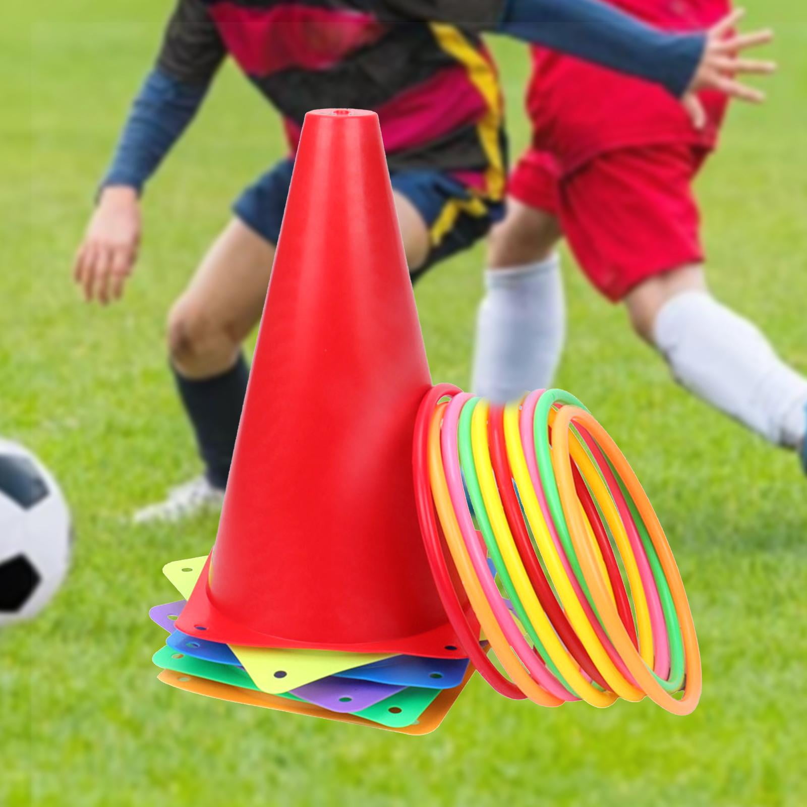 Wswqop Rings Toss Game Backyard Game Colored Cones And Rings Carnival Game Set for Lawn