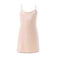 thumbnail image 6 of HAOTAGS Girls Slip Dress,Satin Finish Sleeveless Tank Strap Round Neck Mid-Length Homewear Dresses Beige 7-8, 6 of 7