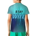 thumbnail image 4 of Ben Azelart Stay Wild Kids T-Shirt 3d Printed Graphic T-Shirts Boys And Girls Short Sleeve Shirts For Youth Kids X-Small, 4 of 7
