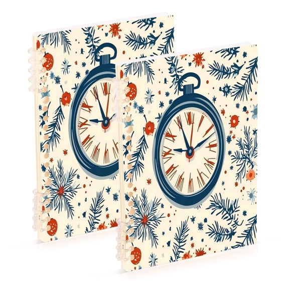 Notebook 8.3x5.7x0.4 Inch One Sizex1 Journey Note Diary Hardcover Notebook 60 Pages,80g Paper Writing Smooth and Not Easy to Break New Year Clock