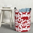 thumbnail image 6 of Susaid red plaid Moose Bunny bear Print Waterproof Oxford Cloth Storage Circular Laundry Hamper BasketCapacity for Home-Small, 6 of 6