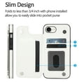 thumbnail image 6 of Allytechgroup Slim Wallet Case for iPhone 16e, Flip PU Leather Kickstand Card Slots Case, Double Magnetic Buttons Shockproof Full Body Protection Durable Case for Women Men, White, 6 of 9