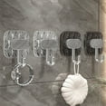 thumbnail image 5 of RuiJiao 4pcs Clear Double-Sided Adhesive Wall Hooks - Mounted Door Hanger Kit - No Drill Sticker Hangers for Bathroom, Kitchen, 5 of 6