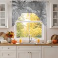 thumbnail image 2 of Tropical Palm Tree Swag Valances for Windows, Small Curtains Drapes, Coastal Summer Vintage Grey Kitchen Window Curtains Over Sink Rod Pocket Window Treatment Valance for Bedroom/Bathroom 56"x36", 2 of 8