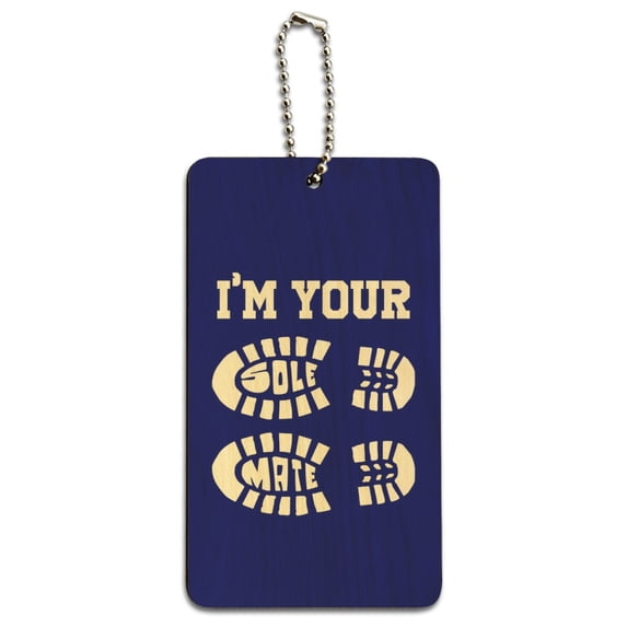 I'm Your Soul Sole Mate Wood Luggage Card Suitcase Carry-On ID Tag