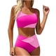 thumbnail image 2 of Tankini para mujer, bikini liso sin espalda, de dos piezas, estilo vendaje, para playa, dos piezas, tankini, 2 piezas, 2 of 4