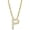Gold, variant on Initial Letter P Necklace, Moissanite, 925 Sterling Silver, Sterling Silver