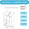 thumbnail image 6 of Goodyo 34" X 72" Walk-in Shower Door, Frosted Tempered Glass Shower Screen , Matte Black Framed Fixed Panels, 6 of 7