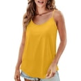thumbnail image 2 of VEKDONE Tank Top for Women Spaghetti Strap Tank Tops Summer Sleeveless Tops Crewneck Vest Loose Fit Tank Tops Cute Shirts Yellow L, 2 of 6