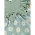 thumbnail image 6 of Bagilaanoe Newborn Baby Girl Summer Rompers Dress Daisy Print Short Sleeve Bodysuits + Headband 3M 6M 9M 12M 18M Infant Patchwork A-line Dresses, 6 of 7