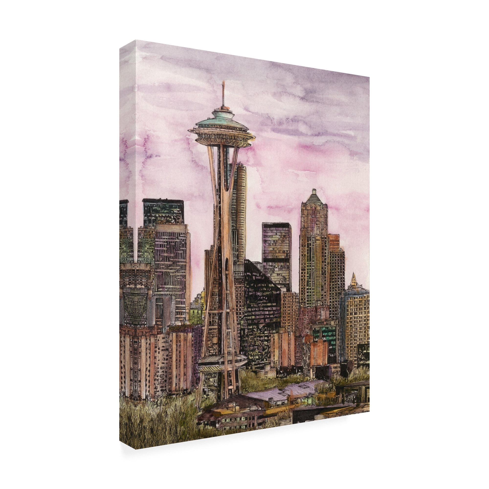 Trademark Fine Art 'US Cityscape Seattle' Canvas Art by Melissa Wang