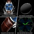 thumbnail image 6 of TAXAU Mens Brown Watches Brown Leather Strap Watch For Men Fashion Blue Dial Watches Men Calendar Watches Mens Analog Quartz Watches Waterproof Watches For Men Day Date Watches Men Wrist Watches, 6 of 11