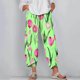 thumbnail image 2 of Pantalones de Mujer Traje Verano Cómodo de Moda Impreso Pantalones Recortados, Pantalones Elásticos Casuales, 2 of 5