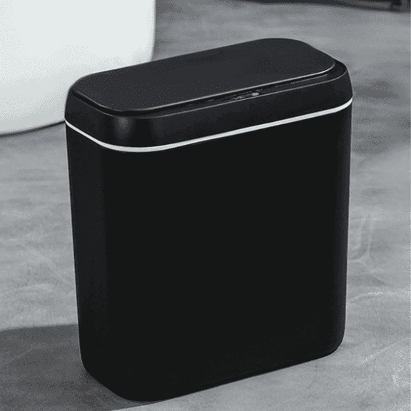 FTCBJJA 4.5 Gallon Black Trash Can with Lid, Touchless Automatic Garbage Bin with Silent Close, Motion Sensor Smart Trash Bin for Kitchen & Bathroom