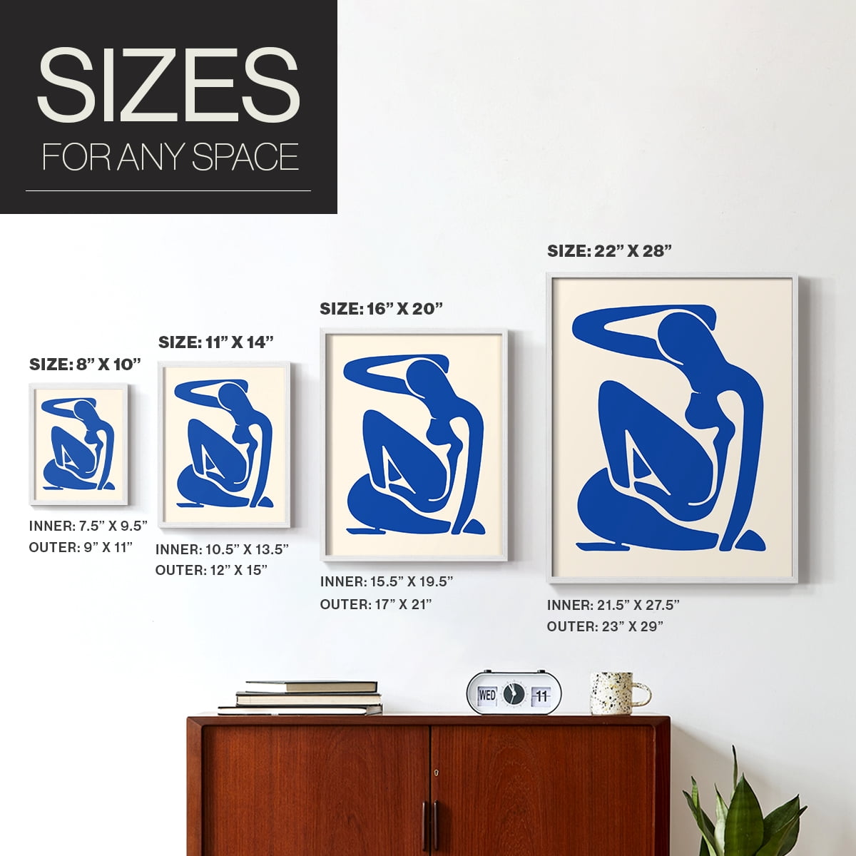 Matisse CXCV Framed Print in White Solid Wood 11 x 14 Framed Print