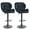 Black, variant on HOMCOM Bar Stool Set of 2 Fabric Adjustable Height Counter Chairs Black