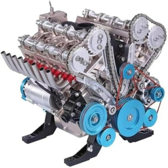 Bamboohart 8-Cylinder Full Metal Car Engine Model Full Metal Car Engine Model 4 Cylinder Car Engine Kit Adult Model Car Engine Model Kit Metal Model Engine Kit Home Engine Ornaments