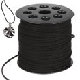thumbnail image 1 of 1 rollo de cordones de cuero sintético de 2,6 mm para tejer, accesorios de joyería, hilo de gamuza sintética para abalorios, pulseras y collares (negro), 1 of 5