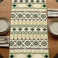 thumbnail image 5 of Table Runners 48 Inches Long Dress Scarves, Beige Green Boho Farmhouse Kitchen/Dining Table Runner, Short Coffee Tablerunners, Vintage Ethnic Tribe Abstract Art 13x48 Inch, 5 of 9