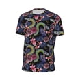 thumbnail image 5 of Rocae Snake And Flower for Men's Mesh Quick-Dry Short Sleeve Workout T-Shirt,Mens Crew Neck Tee Lightweight Soft Classic T Shirts 6X-Large, 5 of 9