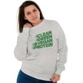 thumbnail image 4 of Clean Green Vegan Protein Healthy Unisex Plus Fleece Graphic Sweatshirt Brisco Brands 3X, 4 of 5