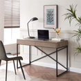thumbnail image 2 of Henn&Hart 47" Antiqued Gray Oak Metal Home Office, 2 of 12