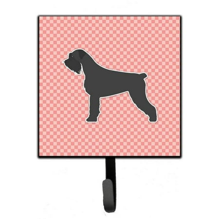 

Giant Schnauzer Checkerboard Pink Leash or Key Holder