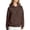 Coffee, variant on Hoodies for Women Studded Hem Long Sleeve Pullover Sweatshirt Solid Color Metal Stud Trims Dropped Shoulder Front Pouch Pocket Ribbed Cuffs Fleece-like Feel (White, XL)