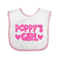 Inktastic Poppy's Girl Pink with Hearts Girls Baby Bib