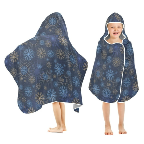 joogoo Snowflake Mandala Style Kids Hooded Beach Towel Baby Bath Towel 23.5"x50"