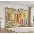 thumbnail image 6 of VIPEK V5 Heavy Duty Portable Closet Wardrobe, 890LB Capacity Clothing Rack with 8 Shelves & 4 Hanging Rods, Freestanding Adjustable Storage Unit, Gold, 6 of 9