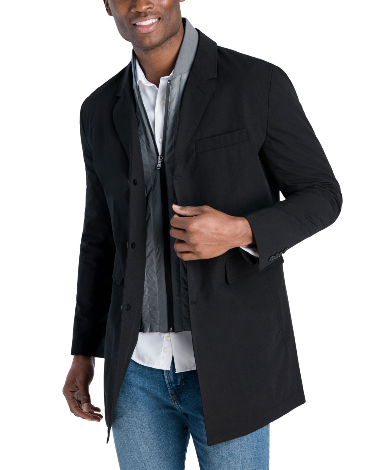 Michael Kors Mens Raincoat Large Slim 