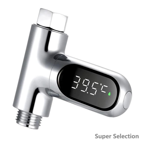 Digital Shower Thermometer With LED Display, 360° Rotating Screen For Baby Bath Safety, Easy Install 1/2 Inch NPT