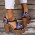 thumbnail image 4 of Novedad de verano, sandalias de mujer con hebilla de plataforma impermeable de tacón grueso con hueco Floral Retro de tacón alto Wmkox8yii  nm8421, 4 of 9