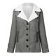 thumbnail image 3 of Puntoco moda mujer gran solapa abrigo de felpa contraste chaqueta cálida botón cárdigan abrigo Flash selecciones Puntoco Puntoco-5186, 3 of 5