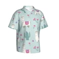 thumbnail image 2 of Hawaiian Shirt For Men, Cute Alpaca Cactus Plant Flowers Mens Button Down Short Sleeve Shirt, Summer Beach Shirts For Men, 2 of 2