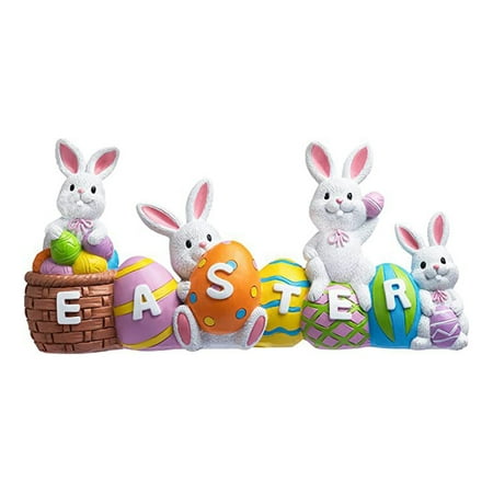 

Kripyery Easter Pendant Festive Delightful Home Decoration Acrylic Happy Easter Cute Bunny Eggs Desk Ornament for Party