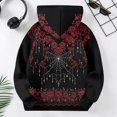 thumbnail image 5 of Grblisyd Halloween Hoodies for Girls Casual Long Sleeve Pullover Hoodie Fashion Skeleton Floral Print Sweatshirt with Kangaroo Pocket, 5 of 5