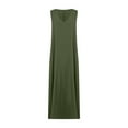 thumbnail image 4 of LLYWEY Casual Linen Dresses for Women Trendy Sleeveless V-Neck Long Maxi Sundress Boho Beach Vacation Summer Dresses, 4 of 7